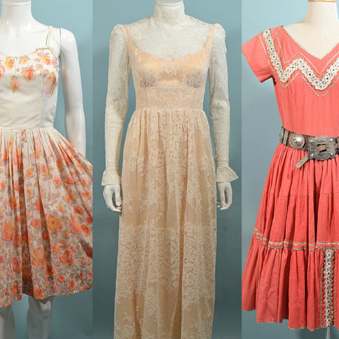 Vintage dresses 1900's - 1980s including Boho to Retro 