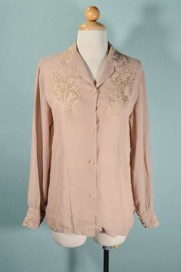 70s embroidered blouse relaxed fit