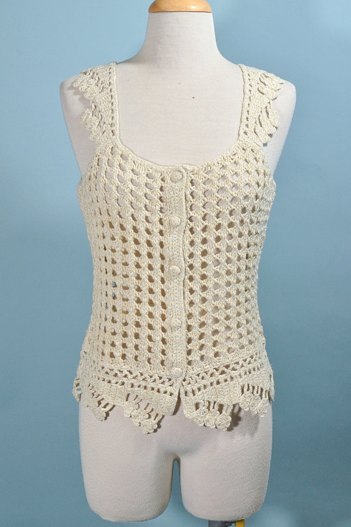 vintage hand crochet top
