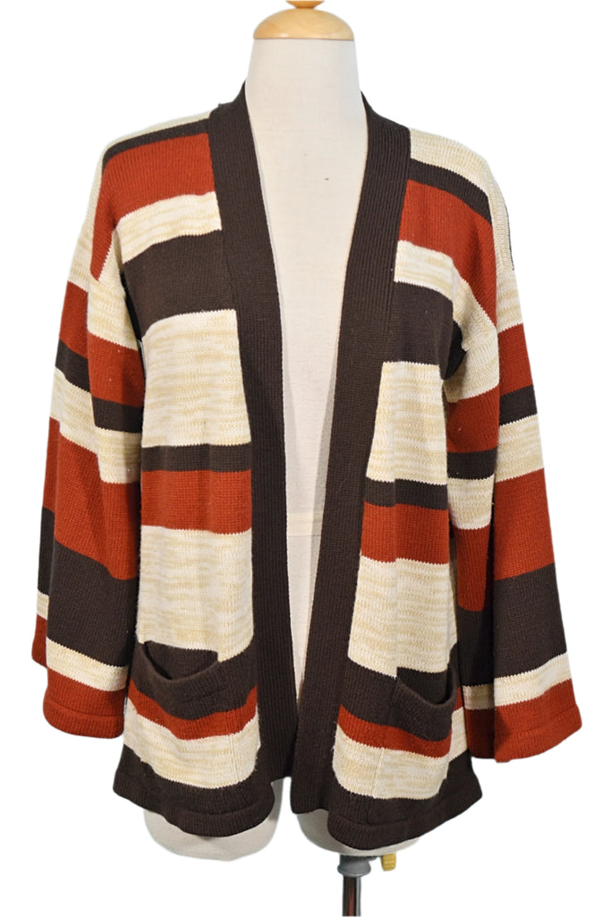 vintage 70s striped cardigan sweater
