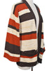 70s cream rust brown striped cardigan sweater