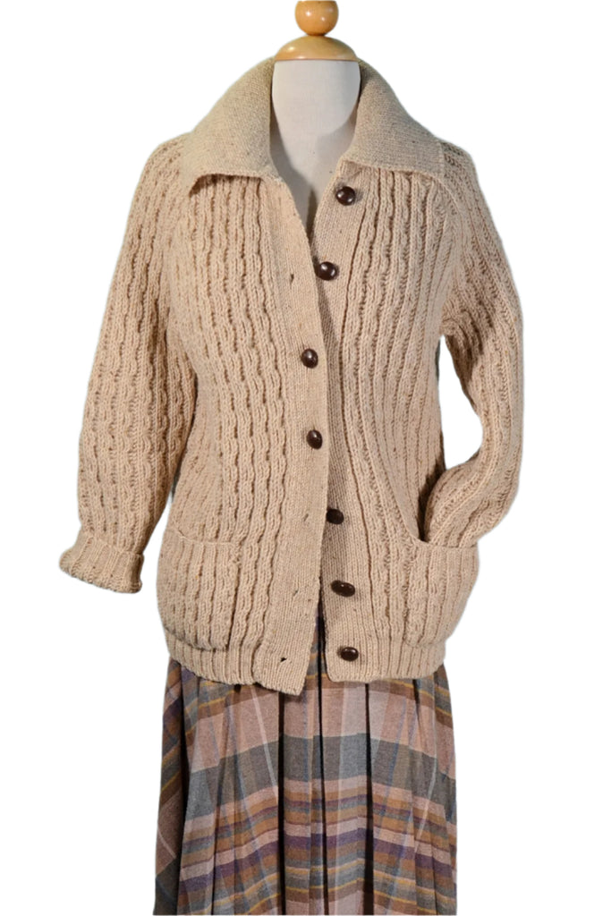 vintage womens cableknit handmade sweater