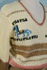 details vintage 60s/70s sweater with horses