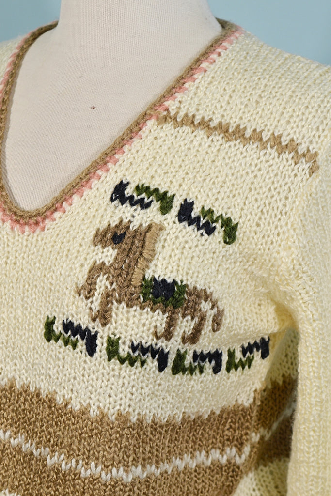cutest vintage sweater with horses