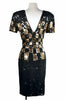 Black Gold Sequin Dress by Tadashi