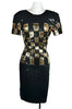 Vintage Black Gold Sparkle Dress