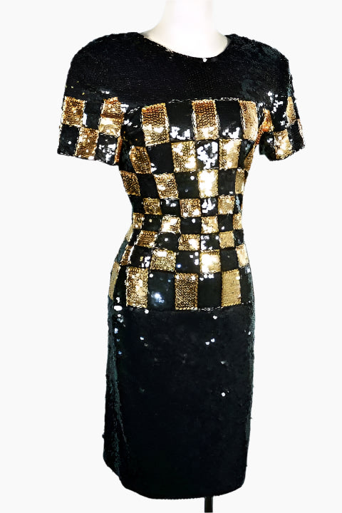 VIntage 80s 90s Sequin Cocktail Dress